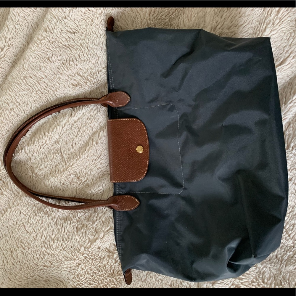 genuine navy blue lonngchamp bag
